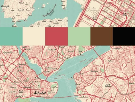 Vintage Map Color Palette, Map Colour Palette, Urban Design Color Palette, Poster Colour Palette, Qgis Map Design, Architecture Colour Palette, Map Color Palette, Architecture Color Palette, Urban Color Palette