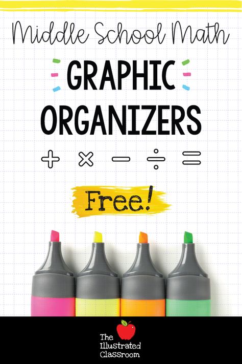 Middle School Math Rotations, Math Apps For Middle School, Math Journals Middle School, Teaching Pre Algebra Middle School, 6th Grade Interactive Notebook Math, Free Graphic Organizers, Math Binder, Seventh Grade Math, Teaching Math Strategies