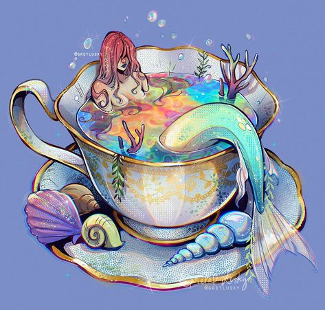 Gretel Lusky 🫧 LBX #613! on X: "A cup of Sea 🌿🫧🪸 https://t.co/zJ8HXl0ybG" / X Rainy Day Drawing, Cute Kawaii Drawings, Rainbow Art, Mermaid Art, A Mermaid, Kawaii Drawings, Sketchbook Art Inspiration, Art Plastique, Giclee Art Print