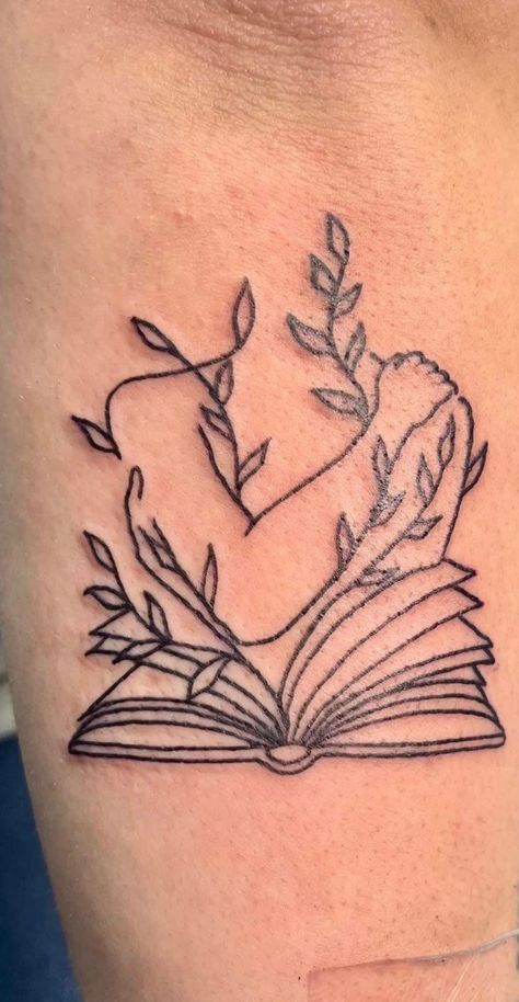 Watering Self Tattoo, Matching Bookish Tattoos, Brigerton Tattoos, Sense And Sensibility Tattoo, Spicy Book Tattoos, Turn The Page Tattoo, Library Tattoo Ideas, Dark Romance Book Tattoo Ideas, Sapphic Tattoo Minimalist