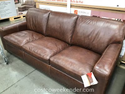 Simon Li Leather Sofa 734867 at Costco Costco Leather Sofa, Black Leather Sofa Bed, Bed Designs Latest, Costco Furniture, Leather Couch Sectional, Leather Futon, Genuine Leather Sofa, Leather Sofa Bed, Sofa Bed Design