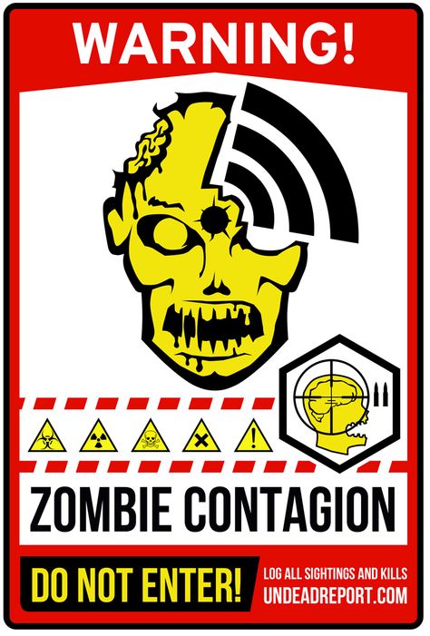 WARNING! Zombie Contagion; Let's post these on all the churches! http://religionkillseverything.blogspot.com/ Zombie Apocalypse Survival Gear, Robot Zombie, Zombie Halloween Party, Apocalypse Survival Gear, Zombie Gifts, Zombie Lover, Zombie Attack, Dead Zombie, Apocalypse Survival