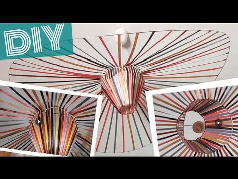 Diy Ceiling Lamp, Pottery Barn Hacks, Vertigo Pendant, Diy Pendant Lamp, Recycle Paper, Diy Luminaire, Diy Pendant Light, Lamp Wire, Umbrella Lights