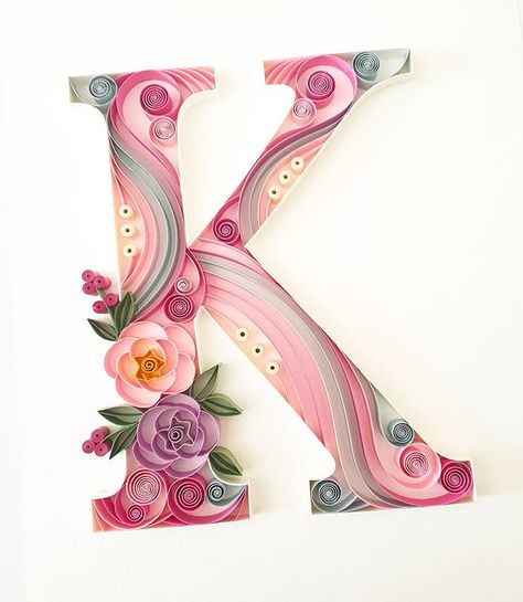 Instagram K Letter Quilling, Friendship Gifts Diy, Handmade Teachers Day Cards, Quilling Arts, Handmade Diary, Quilling Letters, Paper Quilling Cards, Diy Jewellery Designs, Quilling Work