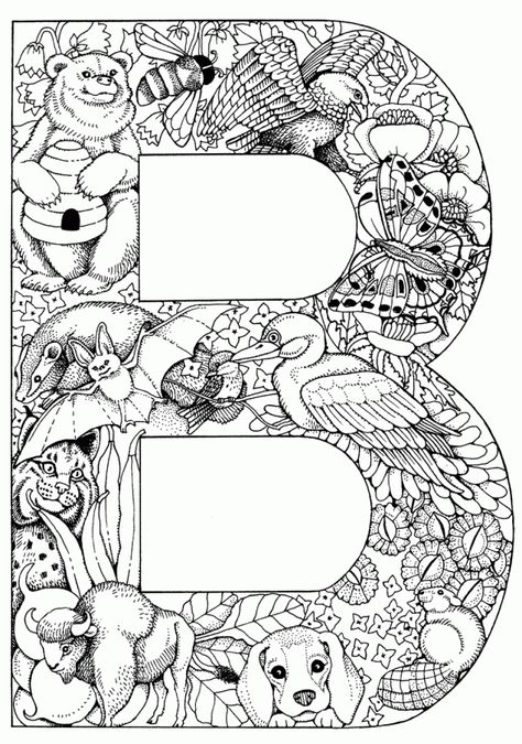 Free Printable Coloring Pages Alphabet Letters To Print, Animal Alphabet Letters, The Letter B, Alphabet Coloring Pages, Alphabet Coloring, Alphabet Printables, Animal Alphabet, Printable Letters, Letter B