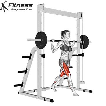 How to do Smith Machine Lunge Squat On Smith Machine, Hip Extension Exercise, Smith Machine Workout, Hamstrings And Glutes, Lunge Workout, Free Workout Plans, Workout Gym Routine, Best Leg Workout, Personalized Workout Plan