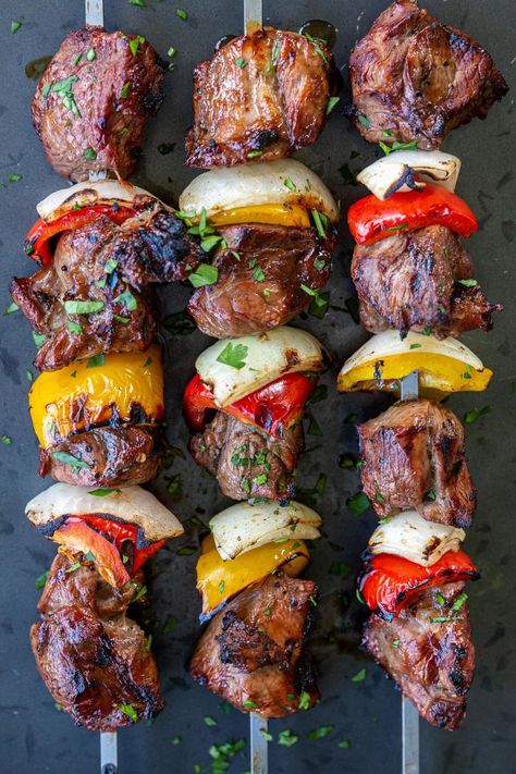 The Best Grilled Lamb Kabobs - Momsdish Grilled Lamb Recipes, Lamb Kebab, Shishkabobs Recipe, Lamb Kabobs, Braised Chicken Breast, Lamb Kebabs, Kebab Recipe, Shish Kabobs, Lamb Dishes