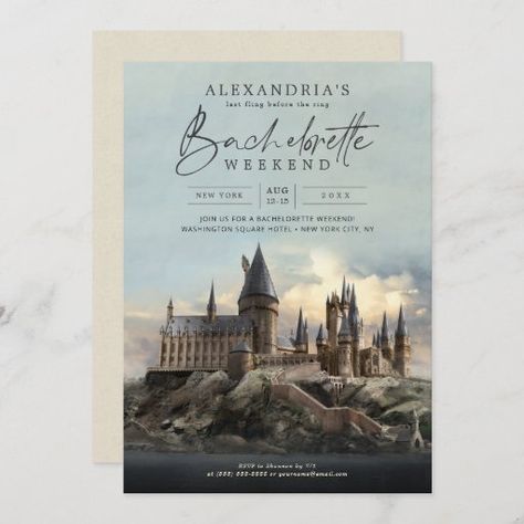 Castle Wedding Invitations, Harry Potter Invitations, Last Fling Before The Ring, Harry Potter Hogwarts Castle, Literary Wedding, Hogwarts Castle, Harry Potter Gifts, Dinner Invitations, Rehearsal Dinner Invitations