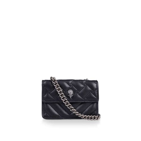 MICRO KENSINGTON Black Quilted Cross Body Bag by KURT GEIGER LONDON | Kurt Geiger Kurt Geiger Bag, Micro Bags, Micro Bag, Eagle Head, Across Body Bag, Kurt Geiger, Women Accessories Bags, Small Leather Goods, Lambskin Leather