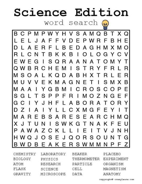 Whether you are looking to entertain your kids or teach them about science, these games have you covered! Check out these free science word search printables that are super easy to download! School Mindset, Flask Science, Free Science Printables, Science Word Search, Paper Activities, Word Puzzles For Kids, Free Word Search Puzzles, Science Cells, Science Printables