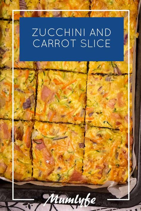 Zucchini And Carrot Slice, Vegetable Bake Recipes, Savoury Slice, Recipes Zucchini, Vegetable Slice, Breakfast Easy, Zucchini Slice, Baked Vegetables, Slices Recipes