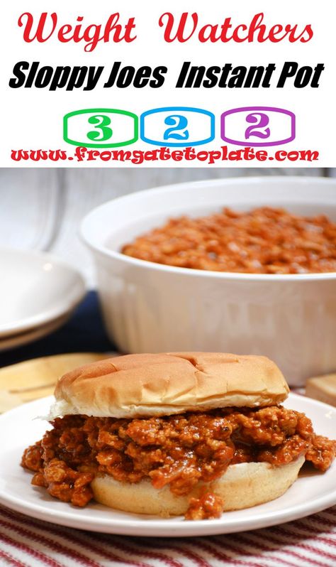 Weight Watchers Sloppy Joes, Instant Pot Sloppy Joes, Weight Watchers Instant Pot Recipes, Turkey Sloppy Joes, Successful Tips, Instapot Meals, Weight Watchers Recipes Desserts, Vegan Meat, Instant Pot Recipe