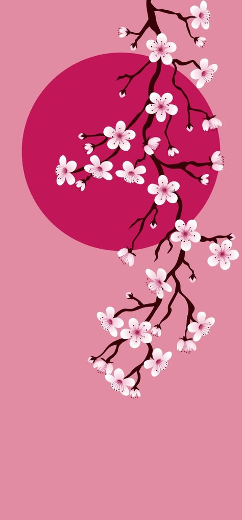 Cherry Blossom Painting Wallpaper, Cherry Blossom Japanese Art, Japanese Cherry Blossom Illustration, Japanese Flowers Painting, Cherry Blossom Astethic Wallpaper, Sakura Anime Cherry Blossoms, Japanese Flowers Drawing Cherry Blossoms, Japanese Background Drawing, Sakura Flower Wallpaper Anime Art