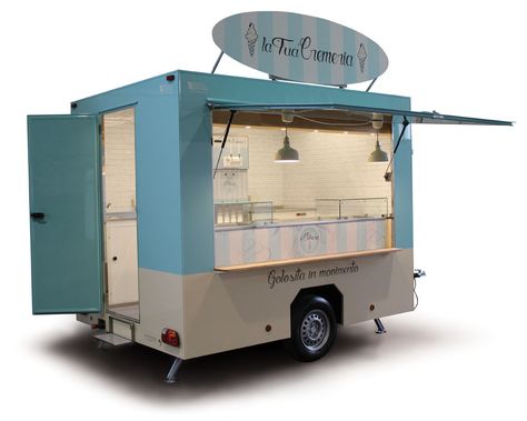 Ice Cream Trailer, Burger Van, Ice Truck, Food Trailer For Sale, Soft Ice Cream, Ice Cream Business, Catering Trailer, Coffee Bike, Food Cart Design