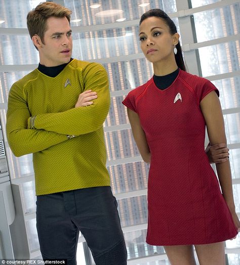 Zoe Saldana what? The actress is reprising her role as Uhura in the forthcoming Star Trek: Beyond Zoe Saldana Star Trek, Star Trek: Voyager, Star Trek: Enterprise, Capitol Couture, Star Trek Costume, Star Trek Reboot, Star Trek 2009, Star Treck, New Star Trek