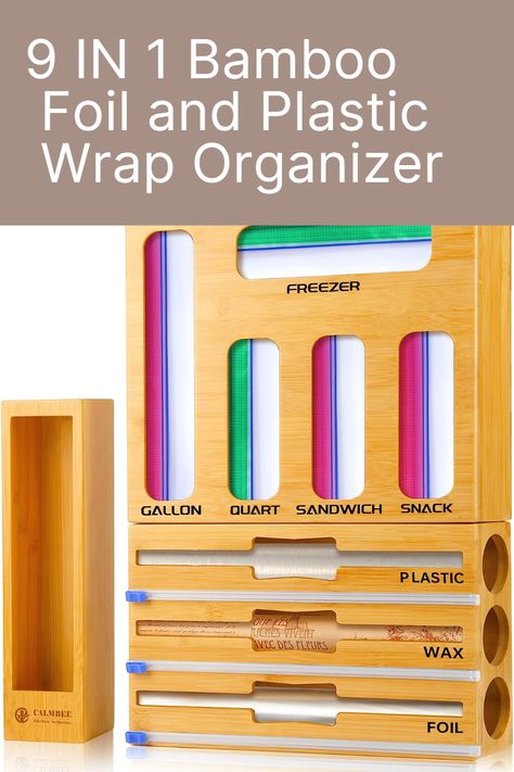 Wrap Dispenser, Plastic Wrap Dispenser, Wrap Rolls, Storage Bag Organizer, Freezer Organization, Kitchen Organizers, Storage Bags Organization, Drawer Dividers, Ziplock Bags