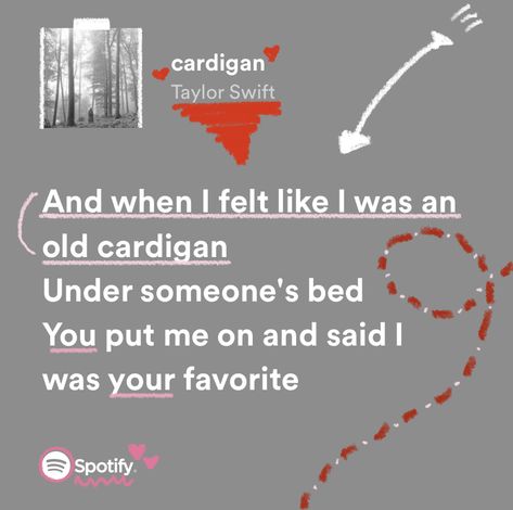 Cardigan Spotify Lyrics, Cardigan Taylor Swift Lyrics, Cardigan By Taylor Swift, Cardigan Taylor Swift, Baby Tee Outfit, Lyric Drawings, Taylor Swift Lyric Quotes, Outfit Coquette, Taylor Lyrics