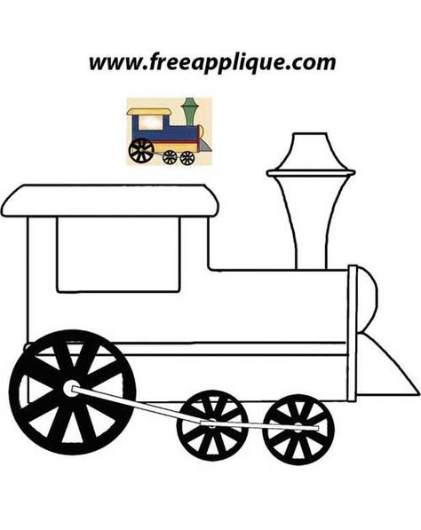 Train Pattern, Template, Applique Shape: Free Applique Train Pattern, Train Applique, Train Template, Planes Trains And Automobiles, Printable Shapes, Pattern Template, Applique Templates, Sewing Appliques, Applique Pattern