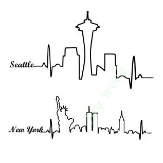 Seattle Skyline Tattoo, Chicago City Skyline, Skyline Tattoo, Seattle Tattoo, Fake Tattos, Seattle City, Dragon Tattoos, B Tattoo, Art City