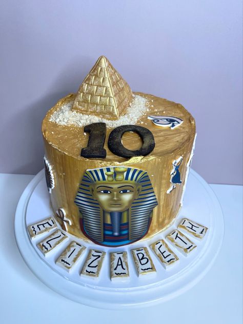 Pyramid Birthday Cake, Egyptian Cake Ideas, Egyptian Theme Cake, Egyptian Birthday Party, Egyptian Cake, Pyramid Cake Egyptian, 11th Birthday, Fondant Cake, Novelty Cakes