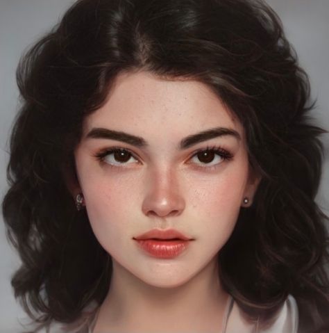 Artbreeder Girl Black Hair Brown Eyes, Artbreeder Girl Curly Hair, Burnt Face Character, Art Breeder Female, 3 Quarter View Face, Female Character Inspiration Black Hair, White Hair And Brown Eyes, Art Breeder Girl, Artbreeder Boy