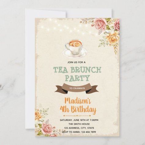 Autumn tea and brunch party Invitation #year #party #invitation #happynewyear #autumnteaandbrunchparty #teaparty #fallbridalbrunch #fallpartytheme #fallbrunchparty Fall Tea Party, Autumn Brunch, Tea Party Invite, Autumn Tea Party, Fall Tea, Fall Party Themes, Autumn Tea, Holiday Party Invitations, Bridal Brunch