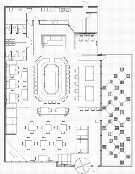 Restaurant Plan Architecture, Restaurant Layout Plan, Cafe Floor Plan, Cafe Plan, Restaurant Floor Plan, Resturant Design, Restaurant Layout, Restaurant Plan, Bar Flooring