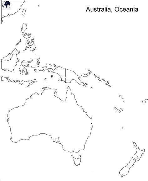 Oceania Map, World Map Coloring Page, Australia Continent, Free Printable World Map, Printable World Map, World Map Continents, Printable Outline, World Map Printable, The Continents