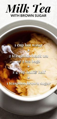 Milk Tea Recipe, Milk Tea Recipes, Tea Drink Recipes, Tea Recipe, Half And Half, A Cup Of Tea, Smoothie Drinks, Coffee Cafe, Tea Recipes