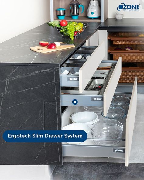 Ozone Ergotec Drawer System with its dual syncing and soft close mechanism makes sure your drawers don’t get stuck! Visit us at our website. Link in bio. #OzoneHardware #Ozone #Hardware #KitchenFittings #FurnitureFittings #KitchenInteriors #KitchenSolutions #RoomFittings #KitchenFurnitureDesign #KitchenAccessories #Kitchenlovers #KitchenEssentials #HomeDecorIndia #IndianHomes Home Decor India, Drawer System, Furniture Fittings, Kitchen Solutions, Indian Homes, Kitchen Furniture Design, Fitted Furniture, Kitchen Fittings, Website Link