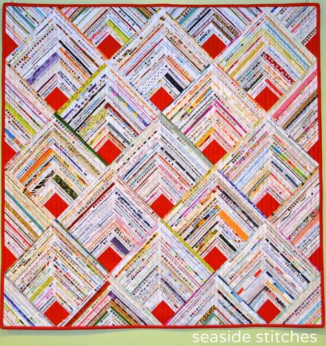 Tina's beautiful selvage quilt Salvage Quilts, Selvedge Projects, Selvedge Quilts, Selvage Projects, Selvage Quilts, String Quilt, String Quilts, Log Cabin Quilts, Quilt Labels