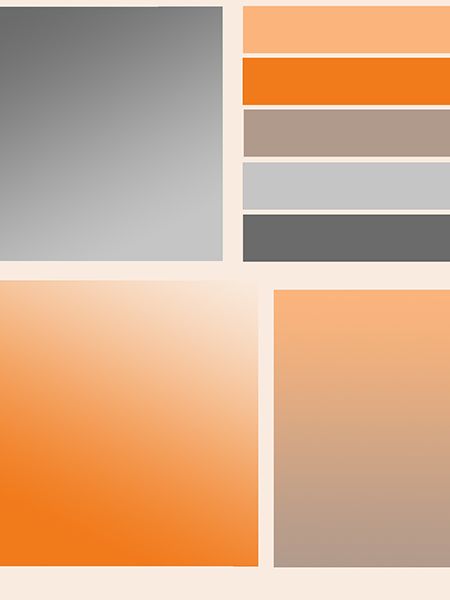 Orange and Grey Theme Colors http://smarinho.quanesis.com/stationery/index.html Orange Yellow Gray Color Palette, Grey And Orange Palette, Orange And Gray Color Palette, Orange And Grey Color Palette, Orange Gray Color Palette, Grey Orange Color Palette, Orange Interior Design, Industrial Color Palette, Orange Painted Walls