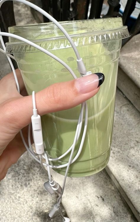 Coffee Photoshoot, Black French Tip Nails, Black French Tip, Iced Matcha, Vogue Beauty, Black French, Tip Nails, Green Juice, Blogger Girl