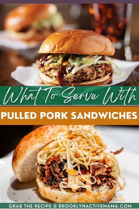 Pulled Pork Condiments, Bbq Sandwich Side Dishes, Side Dish With Pulled Pork Sandwiches, Pork Shoulder Sandwich Recipes, Bbq Pork Sandwiches Sides, Pull Pork Sandwiches Sides, What To Serve With Pulled Pork Dinners, Best Pulled Pork Sandwiches, Sides For Pulled Pork Sliders