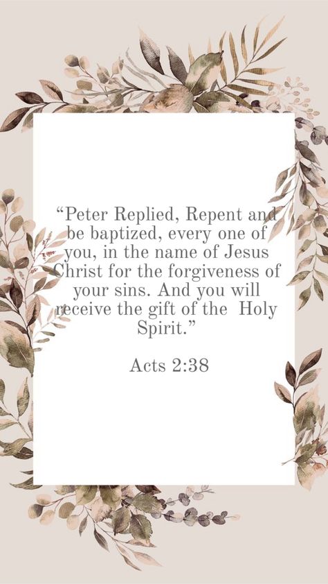 @Starryy_Nightss #bibleverseoftheday Acts 2:38 Acts 2 38, Verse Of The Day, Quality Time, Bible Study, Verses, Bible Verses, Acting, Bible