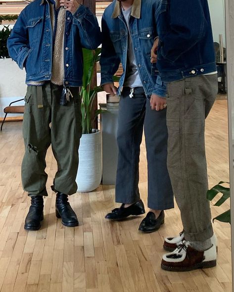 Japanese Americana Fashion Men Summer, Americana Outfit Men, Americana Outfits Men, Mens Denim Jacket Outfit Street Styles, Japanese Denim Outfit, Amekaji Style, Japanese Americana Fashion, Japanese Americana Fashion Men, Americana Japanese