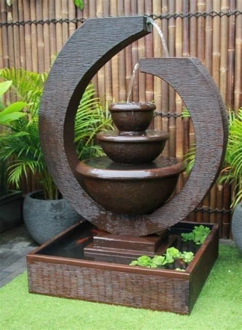 Large Water Features, Large Outdoor Fountains, Outdoor Wall Fountains, Water Fountain Design, Kolam Koi, Taman Air, Diy Water Fountain, Outdoor Water Features, Garden Water Fountains