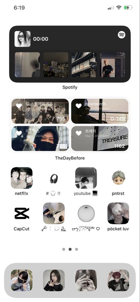 Thedaybefore Widget Ios, Thedaybefore Widget Kpop, Felix Themed Phone, K Pop Iphone Layout, Stray Kids Homescreen Layout, Homescreen Layout Black And White, Thedaybefore Widget, Black And White Homescreen Layout, Stray Kids Phone Theme