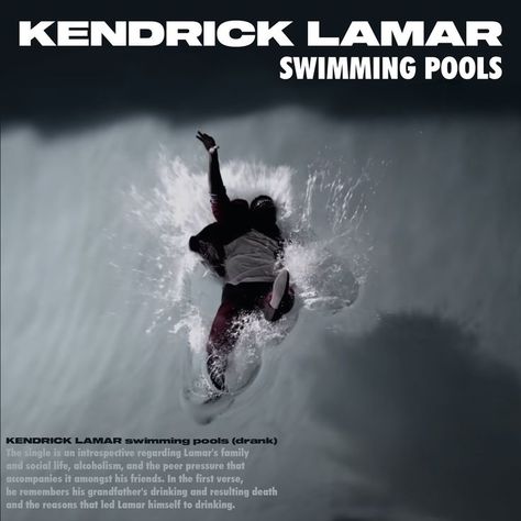 Kendrick Lamar Prints, Swimming Pools Kendrick Lamar, Kendrick Lamar Poster, Kendrick Lamar Swimming Pools, Swimming Pools Drank, Good Kid Maad City, Pool Drinks, Wall Drawings, Grunge Posters