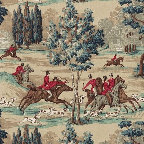 Sanderson Fabric, Scene Wallpaper, Tally Ho, Hunting Scene, Hunt Scene, Cosy Living, Equestrian Decor, Scenic Design, Wallpaper Direct