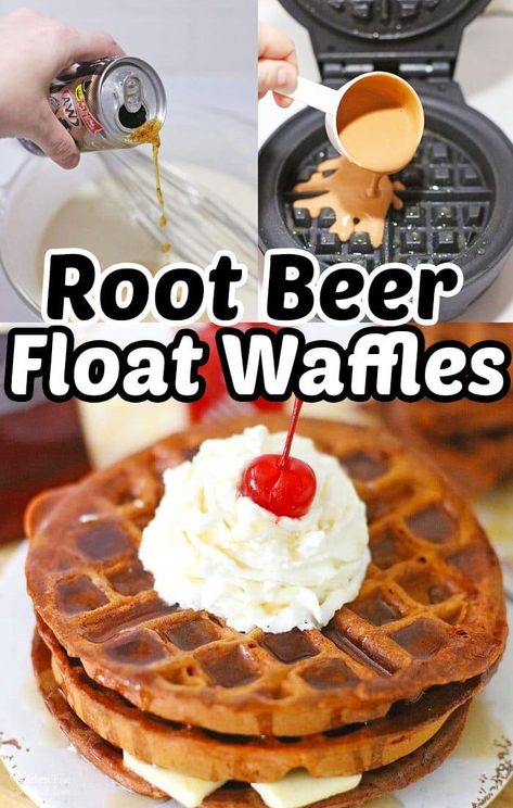 Beer Desserts, Waffle Batter Recipe, Beer Dessert, Root Beer Recipe, Root Beer Floats, Fun Breakfast, Waffle Ingredients, Easy Foods, Fantastic Recipes