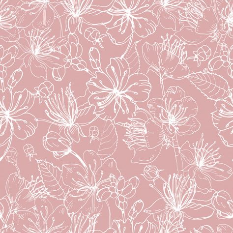 Rosa Vector, Pink Geometric Wallpaper, Flower Pattern Design Prints, Pink Flowers Background, Wallpaper Background Design, Flower Background Design, Japanese Sakura, Flower Pattern Design, Floral Backdrop