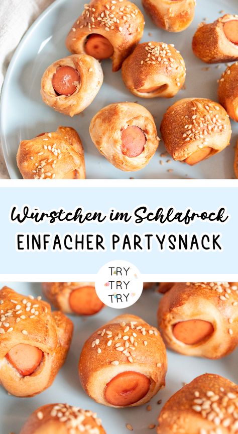 am vortag vorbereiten, Fingerfood, food, herzhaft, Ideen, kalt, Leckerer Snack, Party, Party Essen, Party-Snack, Partyessen, Partysnack, Rezepte, schnell gemacht, Würstchen im Schlafrock Kindergarten Party Food, Kindergarten Snacks, Party Essen, Party Snacks Easy, Try Try, Fingerfood Party, Lunch Box Snacks, Party Snack, Party Finger Foods