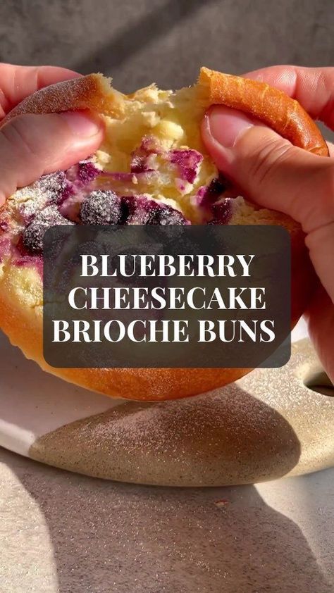 Blueberry Cheesecake Sourdough, Sweet Cheese Buns Recipe, Blueberry Brioche Rolls, Blueberry And Cream Sweet Buns, Cheesecake Brioche Buns, Blueberry Cheesecake Brioche Buns, Doughnut Holes, Corn Flour, Blueberry Cream Cheese