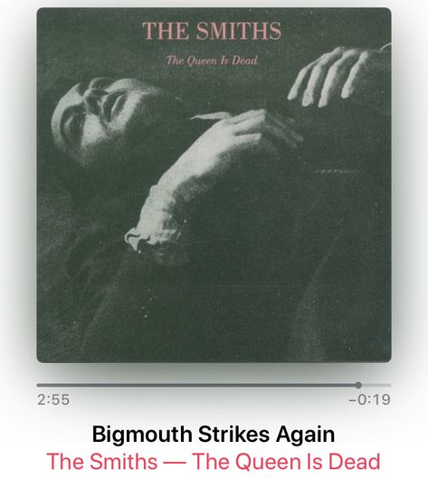 Bigmouth Strikes Again by The Smiths Bigmouth Strikes Again, The Queen Is Dead, Music Poster Ideas, Music Recommendations, The Smiths, Between Us, Poster Ideas, Music Poster, The Thing