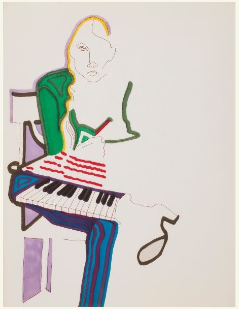 Joni Mitchell Self-portrait with keyboard. Joni Mitchell Paintings, Leather Artist, Rock And Roll History, Joni Mitchell, Love Illustration, Paintings I Love, Self Portrait, Music Art, Art Inspo