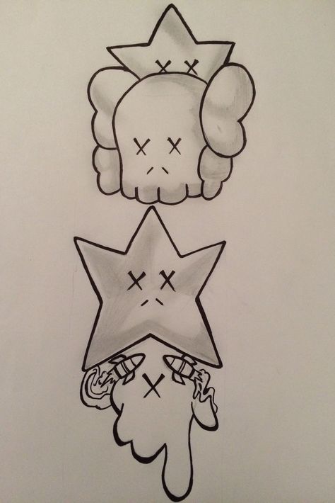 2002 Stomach Tattoo, Swag Tattoo Ideas, Kaws Tattoo Ideas For Men, Kaws Tattoo Stencil, Chris Brown Tattoo Ideas, Cb Tattoo, Cartoon Tattoos For Men, Kaws Tattoo, Swag Tattoo