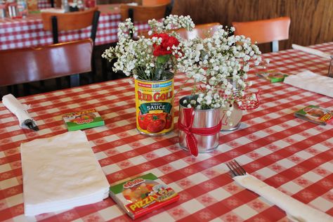 Pizza Party Food Table, Spaghetti First Birthday, Pizza Party Centerpieces, Pasta First Birthday, Meatball First Birthday Party, Italian First Birthday Theme, Pasta First Birthday Party, Italian Pizza Party Theme, Italian Themed First Birthday