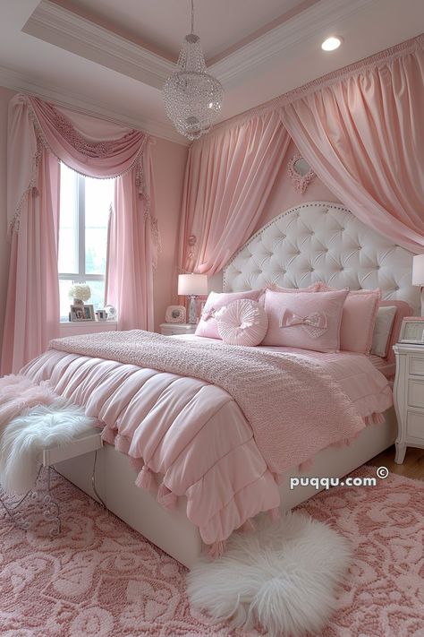 Princess Bedroom Ideas: Creating a Magical Haven for Your Little Royalty - Puqqu Princess Bedroom Ideas, Primary Bedrooms, Apartment Ideas Aesthetic, Princess Bedrooms, Pink Bedroom Ideas, Dream Bedroom Inspiration, Tranquil Bedroom, Princess Bedroom, Yellow Room