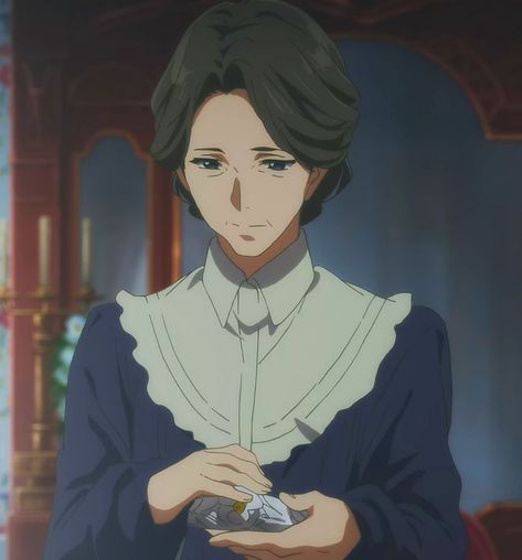 Old Anime Woman, Anime Grandma, Violet Evergreen, Violet Evergarden Anime, Anime Hands, Mother Daughter Relationships, Wicked Game, Kyoto Animation